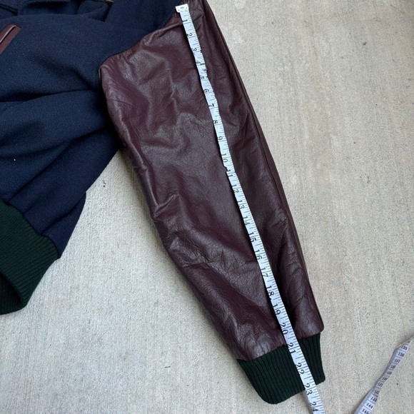 Vintage 90s Hard Rock Cafe London Wool Leather Varsity Jacket Love All Serve - Picture 6 of 12